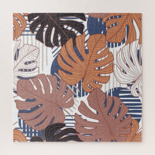 Exotische Monstera-Blätter, vintage-tropisch.