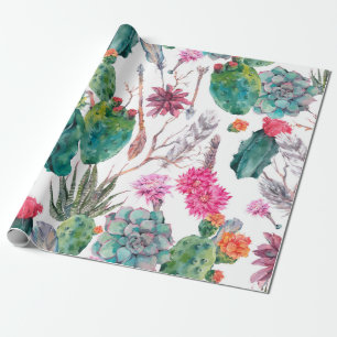 Exotische natürliche Vintage Aquarellmuster Geschenkpapier
