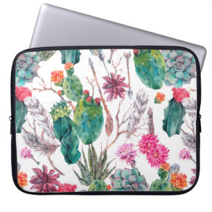Exotische natürliche Vintage Aquarellmuster Laptopschutzhülle