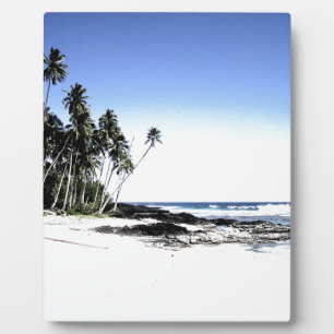 Exotische Palmen & Paradise Strand Fotoplatte