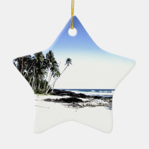 Exotische Palmen & Paradise Strand Keramikornament
