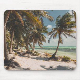 Exotische Palmen Türkisfarbenes Meer Weiße Sandstr Mousepad