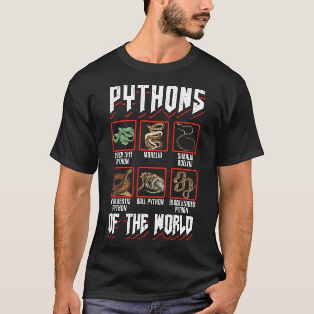 Exotische Pet-Schlange Reptile Ball Python Pythons T-Shirt (Vorderseite)