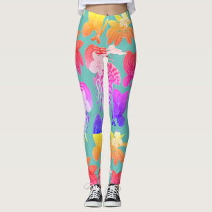 Exotische Pflanze mit hawaiianischem Muster Leggings