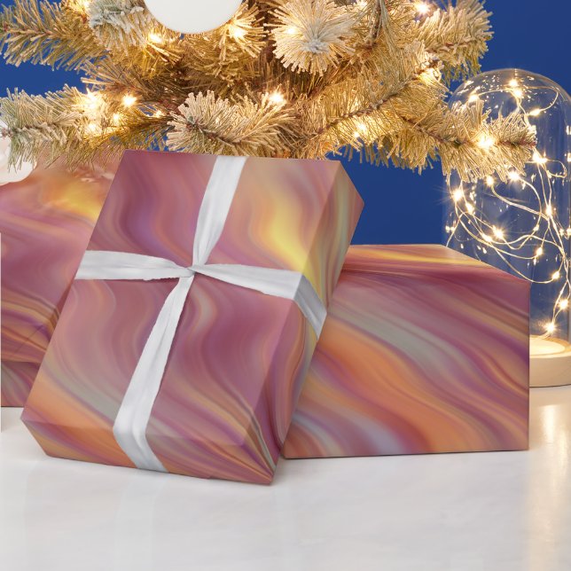 Exotische Plumeria Wavy Textur Geschenkpapier (Feiertage)