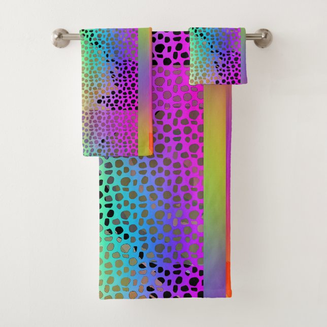 EXOTISCHE RAINBOW-IMITATE TIERDRUCK BADHANDTUCH SET (Insitu)