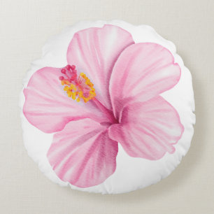 Exotische rosa Blume Rundes Kissen