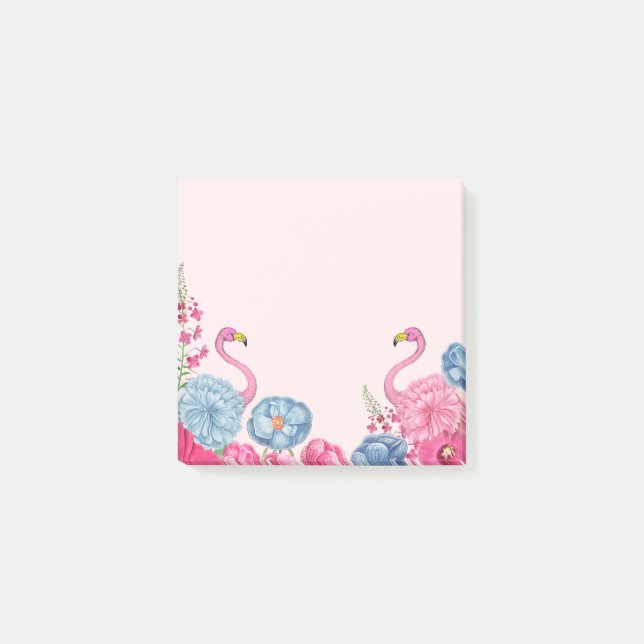 Exotische Rosa Flamingo Garten 2 Post-it Klebezettel (Vorderseite)