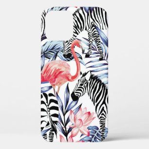 Exotische rosa Flamingo, Zebra im Hintergrund Somm Case-Mate iPhone Hülle