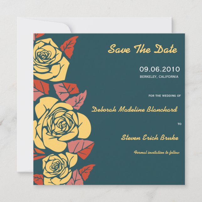 Exotische Rose - Datumskarten speichern Save The Date (Vorderseite)