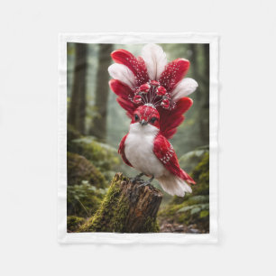 Exotische rote Fantasy-Vogel-Wald-Flanell-Babydeck Fleecedecke