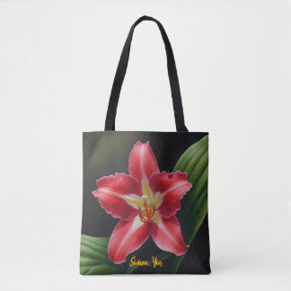 Exotische rote Lilienblüte - Luxuriöse florale Ill Tasche