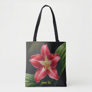 Exotische rote Lilienblüte-Luxus-Blumenillustratio Tasche