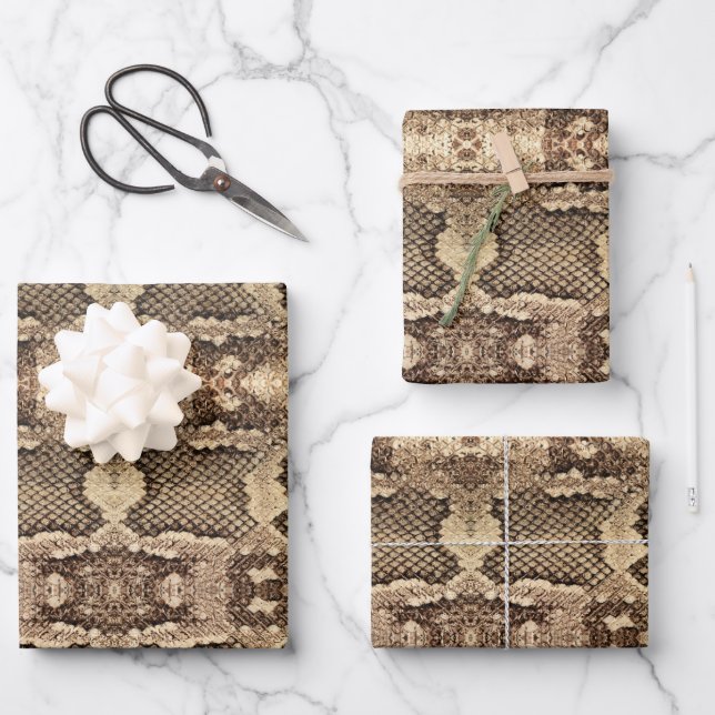Exotische Schlangenhautmuster Geschenkpapier Set (Vorderseite)