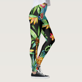 Exotische schwarze tropische Leggings