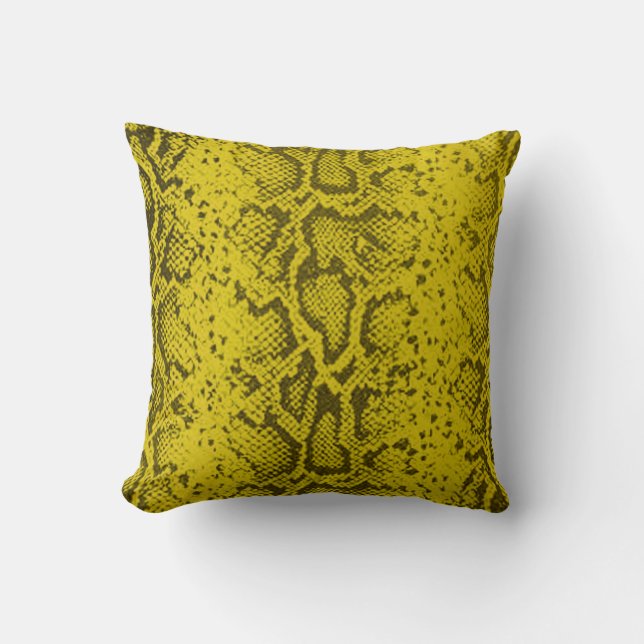 Exotische Snakeskin-Muster| gelb Kissen (Vorderseite)