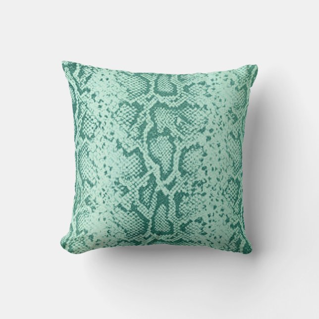 Exotische Snakeskin-Muster| Münzblau Kissen (Vorderseite)