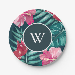 Exotische Sommer personalisierte Blumengestaltung Pappteller