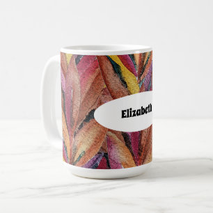 Exotische Sommerblumen-Federn Aquarell-Kunst Kaffeetasse