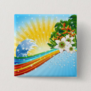 Exotische Sommerferien Button