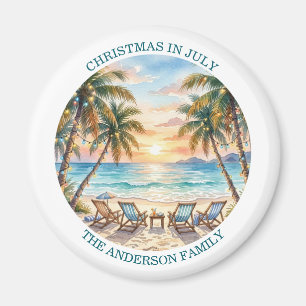 Exotische Strandpalmen Weihnachten im Juli Magnet