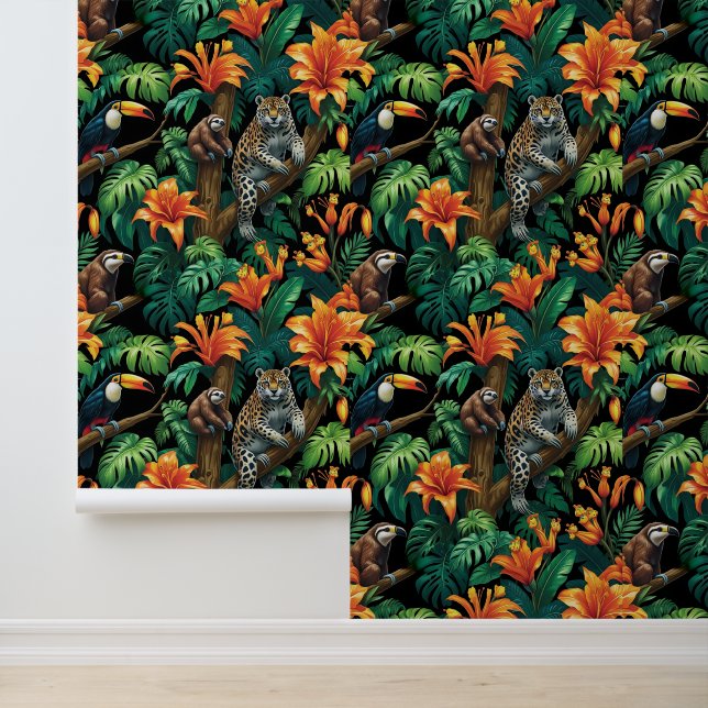 Exotische Tierwelt und das Paradies für Flora und  Tapete (Anwendung)