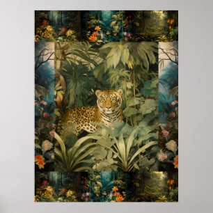 Exotische Tiger in waldreichen Kunstsammlungen Poster