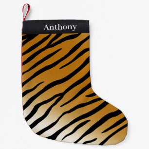 Exotische Tiger Streifen Personalisierte Tierdruck Kleiner Weihnachtsstrumpf