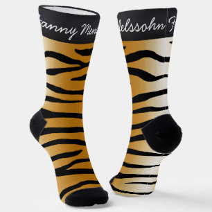 Exotische Tiger Streifen Personalisierte Tierdruck Socken