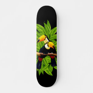 Exotische Toucans auf schwarz Skateboard