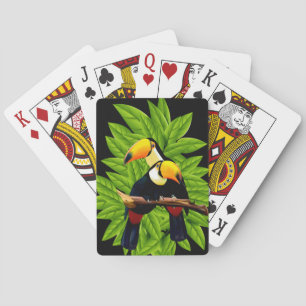 Exotische Toucans auf schwarz Spielkarten