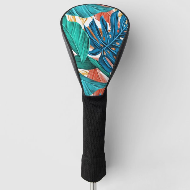 Exotische tropische Blätter drucken Golf Headcover (Vorderseite)