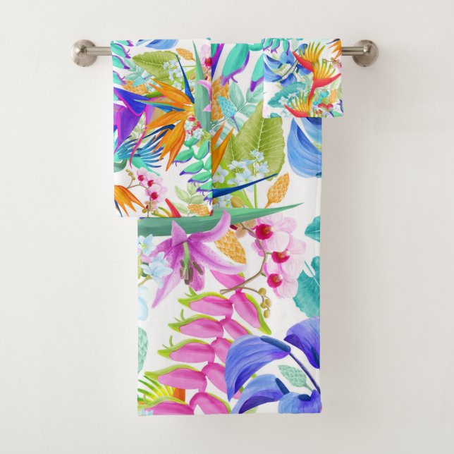 Exotische tropische Blume Badhandtuch Set (Insitu)