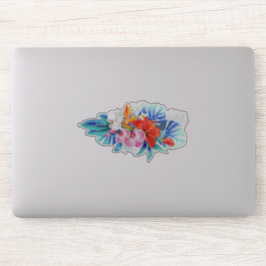 Exotische tropische Blume - Rosa und Aquamarine Aufkleber