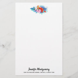 Exotische tropische Blume - Rosa und Aquamarine Briefpapier