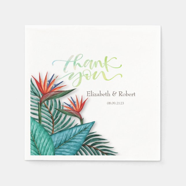 Exotische tropische Blume Serviette (Vorderseite)