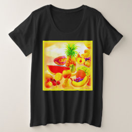 Exotische tropische Früchte Malerei. Jetzt kaufen Große Größe T-Shirt