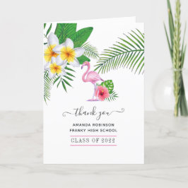 Exotische tropische Insel Rosa Flamingo Abschluss Dankeskarte
