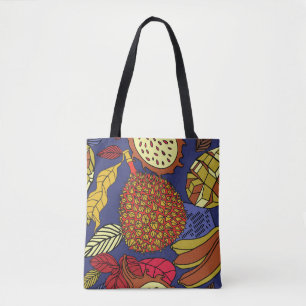 Exotische tropische Mischung von Früchten. Blütenn Tasche