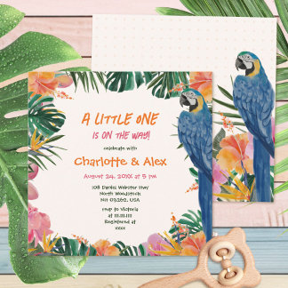 Exotische Tropische Papageien-Jungle-Babyparty Einladung