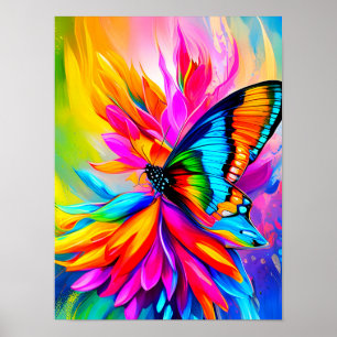 Exotische tropische Schmetterlinge und farbenfrohe Poster