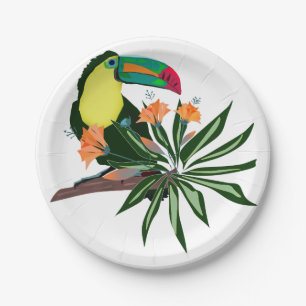 Exotische tropische Vögel bunt Hawaii Natur Pappteller