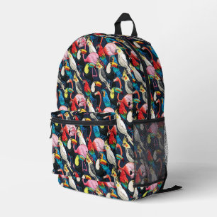 Exotische Vögel Bedruckter Rucksack
