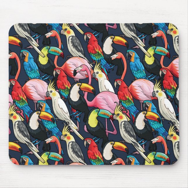 Exotische Vögel Mousepad (Vorne)