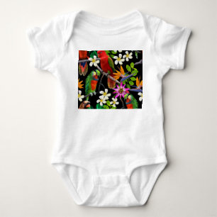 Exotische Vögel Schöne Blume Muster Baby Strampler