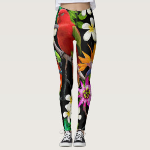 Exotische Vögel Schöne Blume Muster Leggings
