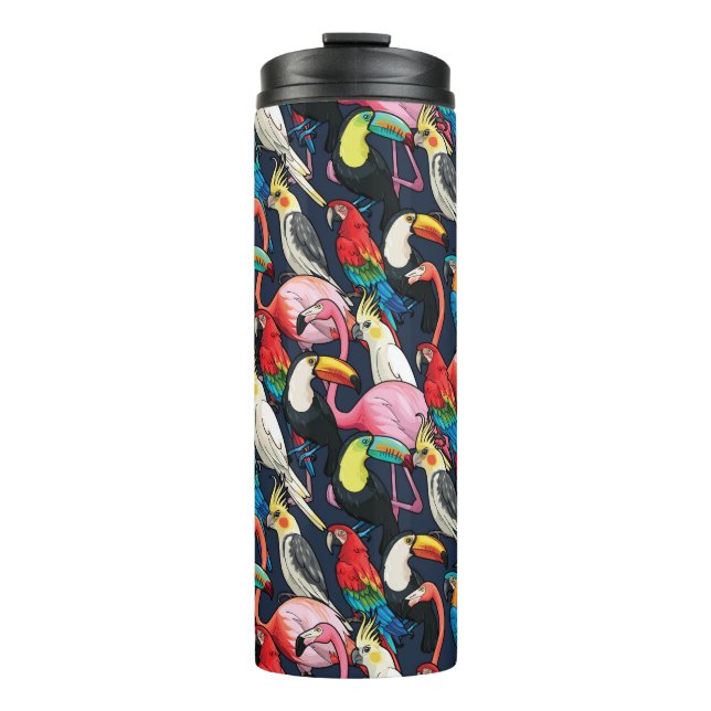 Exotische Vögel Thermosbecher (Vorderseite)