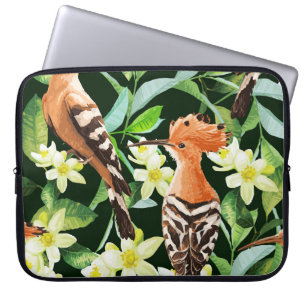 Exotische Vögel: Tropische Vintage Printwerbung Laptopschutzhülle