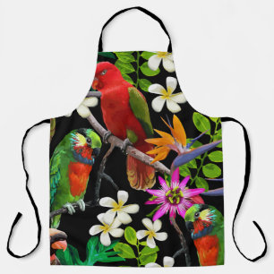exotische Vögel und wunderschöne Blume Schürze