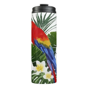 Exotische Vogelparrots Ara Tropical Thermosbecher